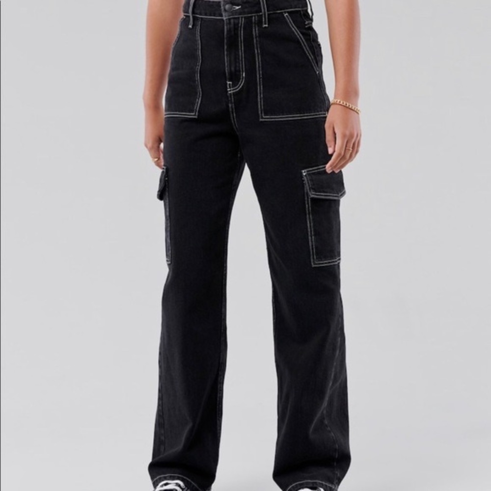Social Tourist Black Baggy Cargo Utility Carpenter Jeans Pants